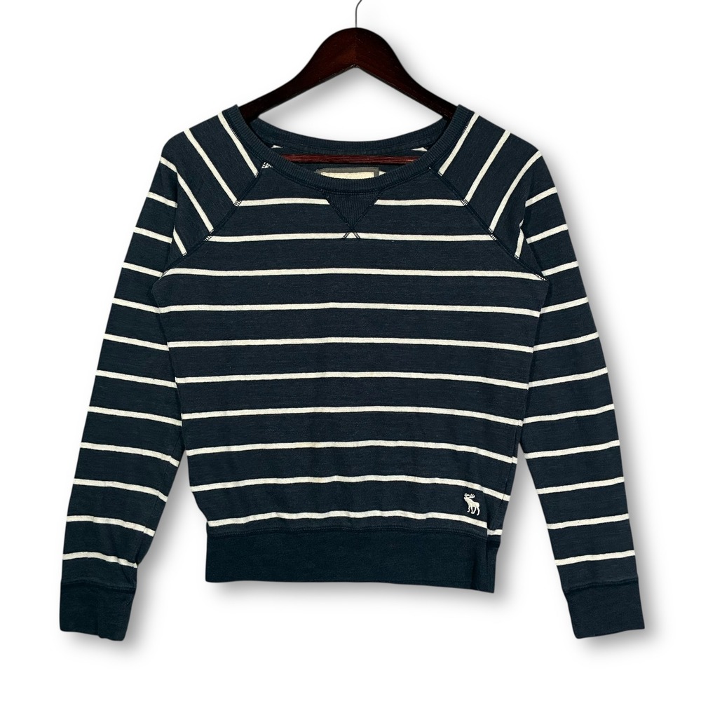 Abercrombie‎ Fitch Navy White Striped Pullover Sweater Women's XS